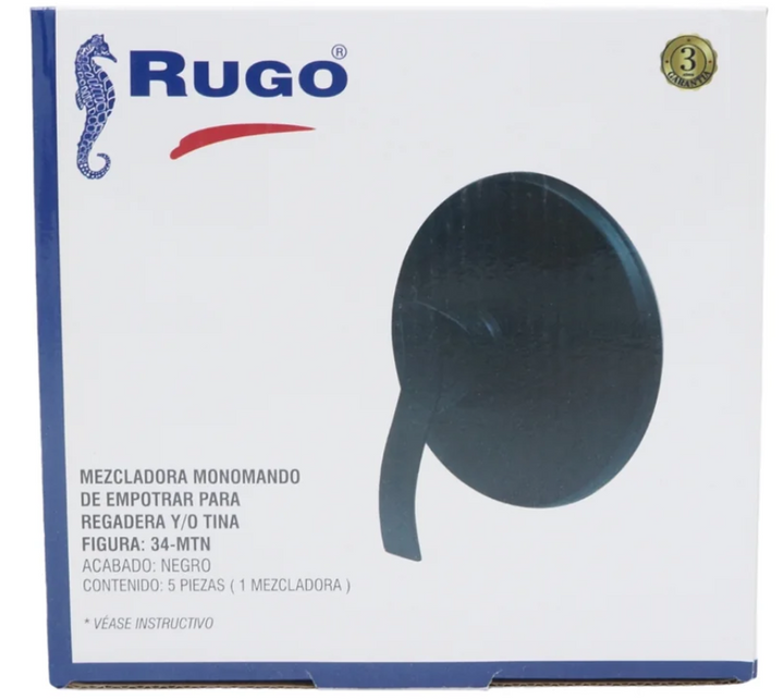Comprar 34MTN MONOMANDO EMPOTRAR REGADERA O TINA NEGRO. Pisos y azulejos en México