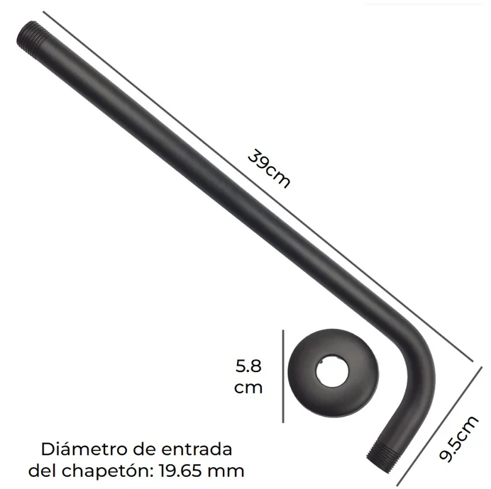 Comprar 45BN BRAZO Y CHAPETON LARGO 39 CM ACE. INOX NEGRO. Pisos y azulejos en México