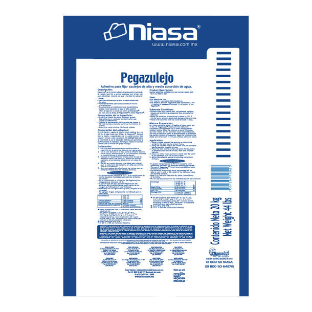 Comprar PEGA AZULEJO NIASA 20 KG. Pisos y azulejos en México