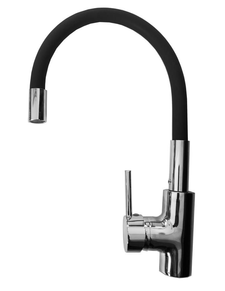 Comprar KIT MONOMANDO P/FREGADERO CUELLO DE SILICON NEGRO. Pisos y azulejos en México