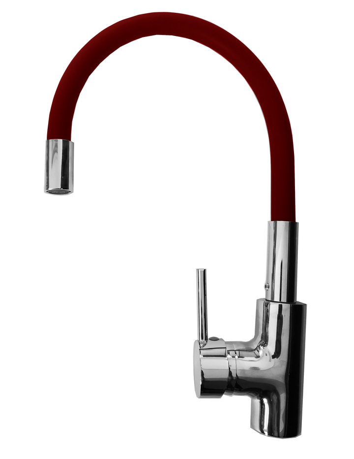 Comprar KIT MONOMANDO P/FREGADERO CUELLO DE SILICON ROJO. Pisos y azulejos en México