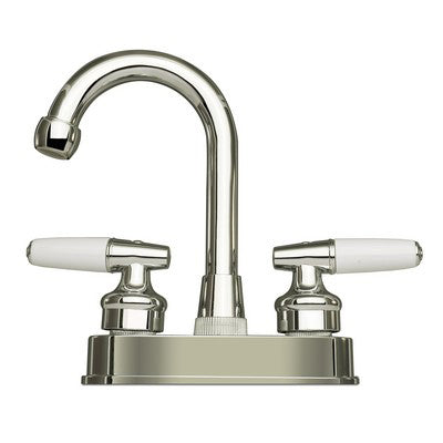 Comprar 07F-L003-B MEZ. BAR. 4" GARZA MAN. PALANCA CROMO/BLANCO BASE REDONDA. Pisos y azulejos en México