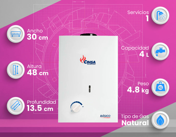 Comprar CINSA BASICO (GN) INSTANTANEO GAS NATURAL. Pisos y azulejos en México