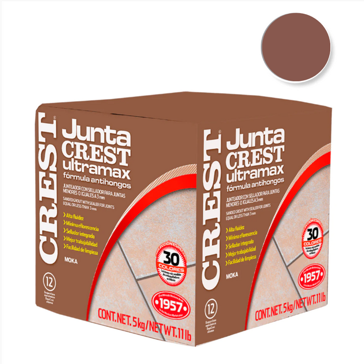 Comprar JUNTACREST ANTIHONGOS CHOCOLATE ULTRAMAX 5KG. Pisos y azulejos en México