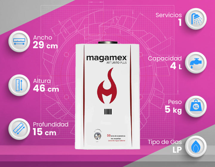 Comprar MAGAMEX ARTURITO PLUS INSTANTANEO CI-AP-06 GAS LP. Pisos y azulejos en México