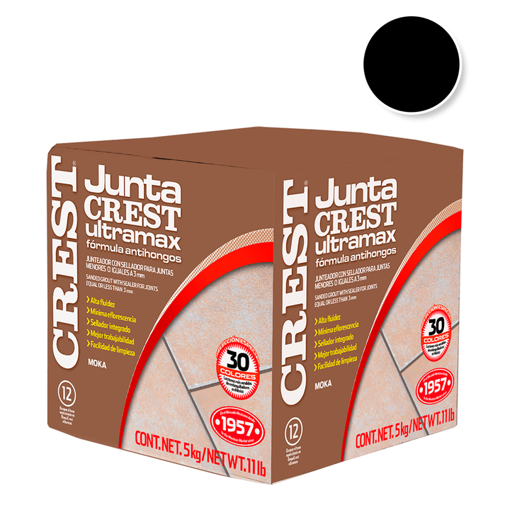 Comprar JUNTACREST ANTIHONGOS NEGRO ULTRAMAX 5KG. Pisos y azulejos en México