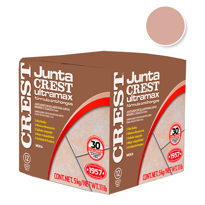 Comprar JUNTACREST ANTIHONGOS CHAMPAGNE ULTRAMAX 5KG. Pisos y azulejos en México