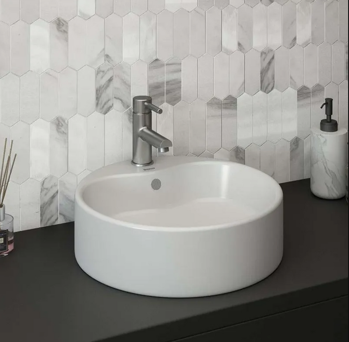 Comprar PL001 LAVABO IMERA REDONDO BLANCO. Pisos y azulejos en México