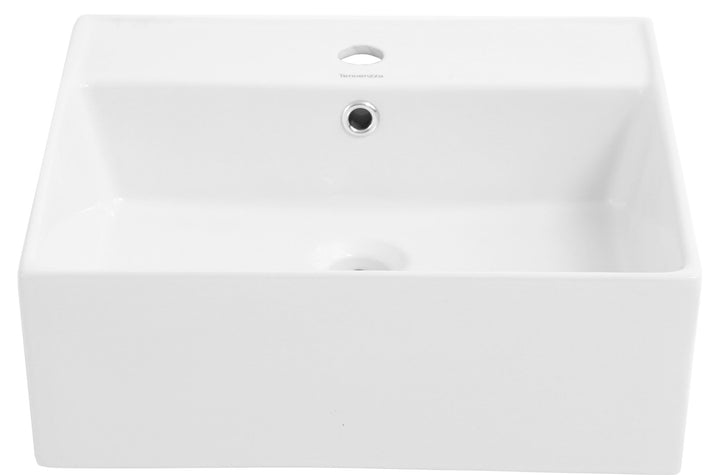 Comprar PL002 LAVABO TIBER CUADRADO CERAMICO COLOR BLANCO. Pisos y azulejos en México