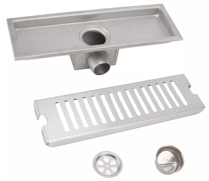 Comprar 48RR RESUMIDERO C/REJILLA 287X87MM ACERO INOX 201 ELECTROPULIDO. Pisos y azulejos en México