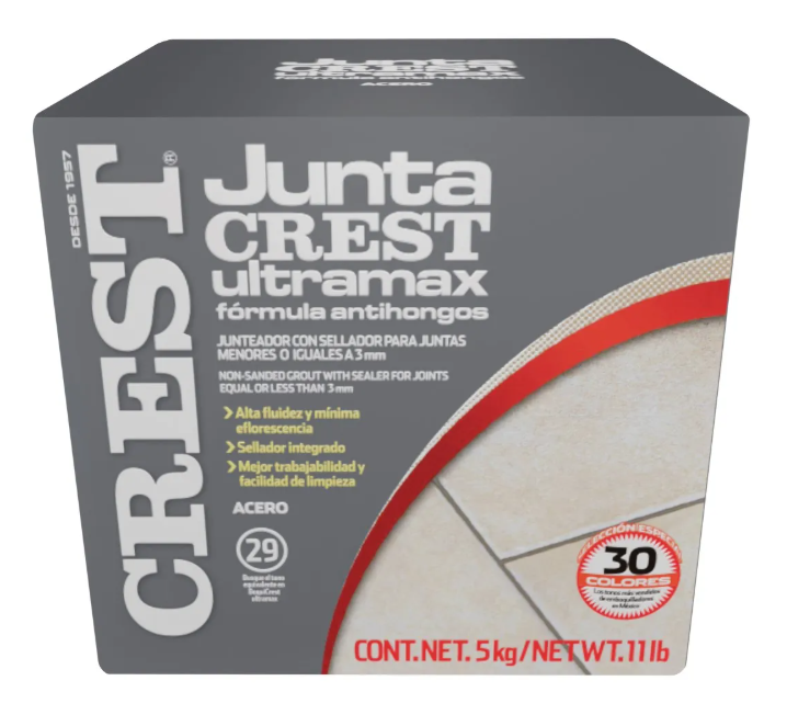Comprar JUNTACREST ANTIHONGOS GRIS ACERO 5KG. Pisos y azulejos en México
