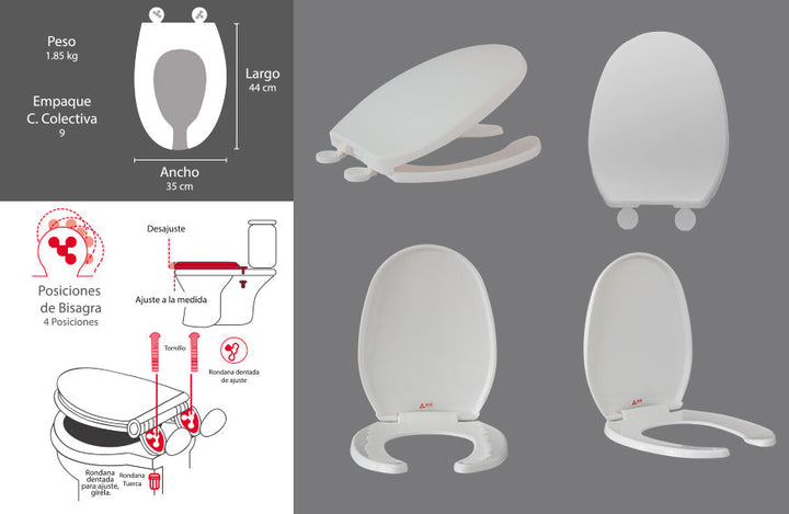 Comprar ASIENTO ALARGADO ELITE BLANCO. Pisos y azulejos en México