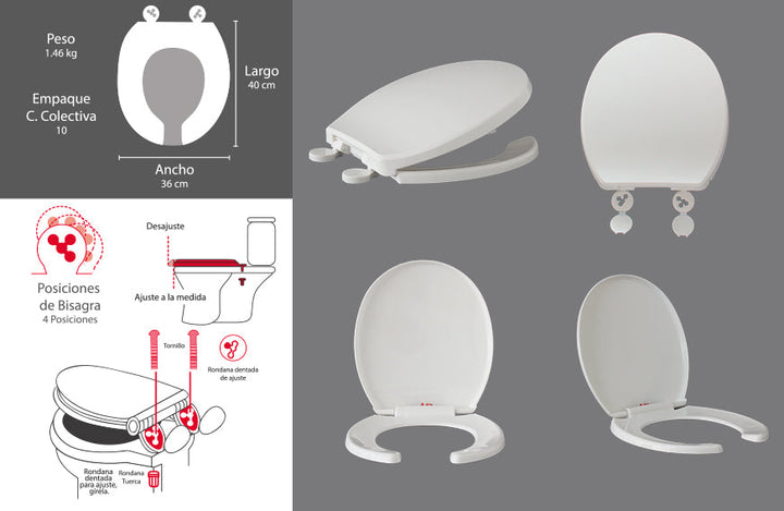 Comprar ASIENTO REX ELITE REDONDO BLANCO. Pisos y azulejos en México