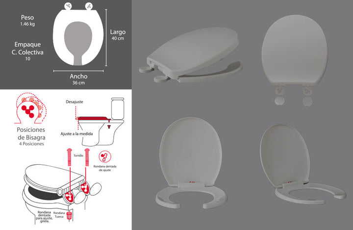 Comprar ASIENTO REX ELITE RED. GRIS PERLA. Pisos y azulejos en México