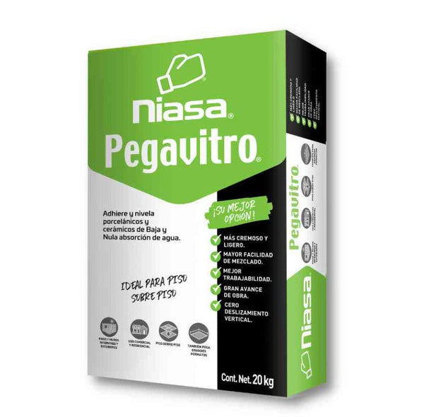 Comprar PEGA VITRO NIASA 20 KG.. Pisos y azulejos en México