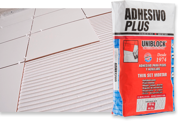 Comprar ADHESIVO UNIBLOCK PLUS 20 KG. Pisos y azulejos en México