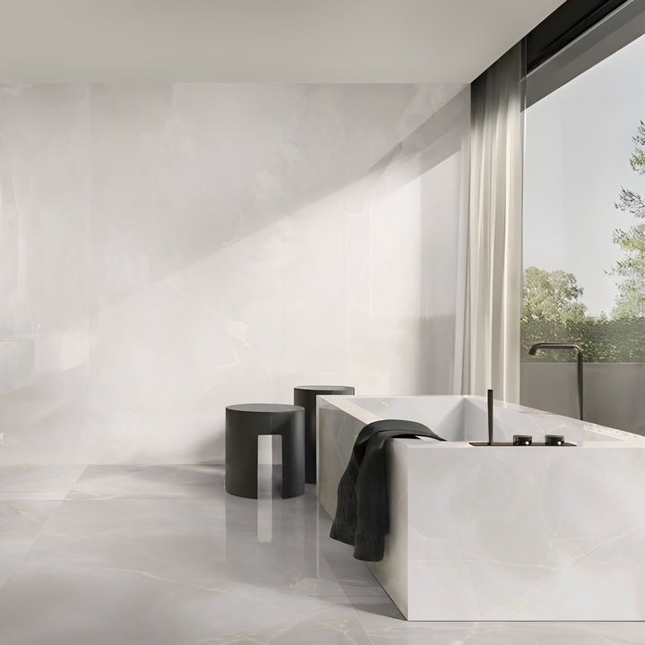 Comprar PORCELANATO GRAN FORMATO CASTEL NORTHSTONE PULIDO WHITE 60 CM X 120 CM. Pisos y azulejos en México